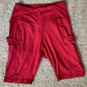 Maroon Biker Shorts